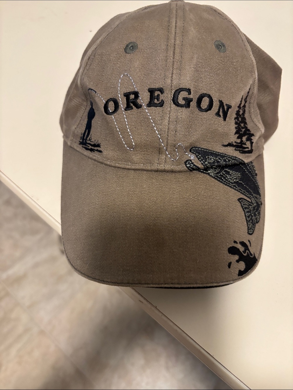 Oregon Embroidered Fishing Cap - Taupe